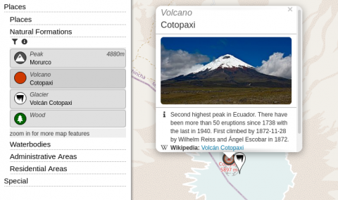 Screenshot of OpenStreetBrowser, showing 